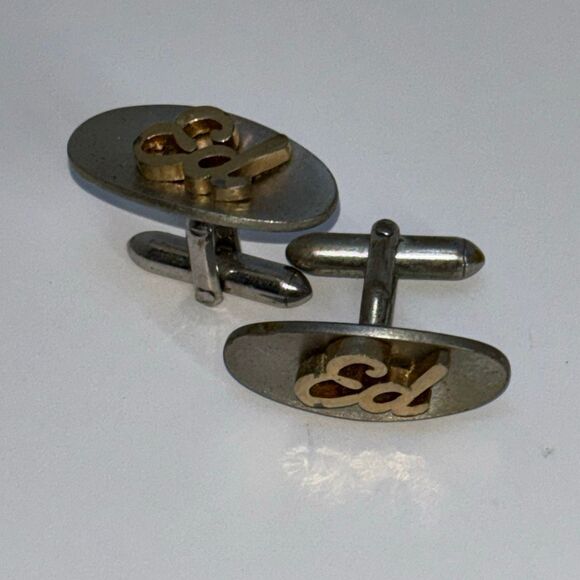 VINTAGE SWANK CUFF LINKS NAME ED CUFFLINKS SHIRT ACCESSORY WEDDING GROOM GIFT - Picture 1 of 5
